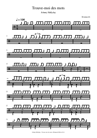 Drum score: Johnny Hallyday - Trouve-moi des mots