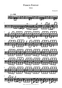 Drum score: Mitski - Francis Forever