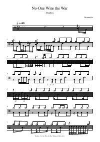 Drum score: Reuben - No-One Wins the War