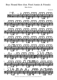 Drum score: Blake Shelton - Boys 'Round Here (feat. Pistol Annies & Friends)