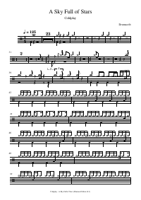 Drum score: Coldplay - A Sky Full of Stars