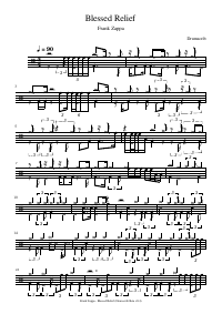 Drum score: Frank Zappa - Blessed Relief