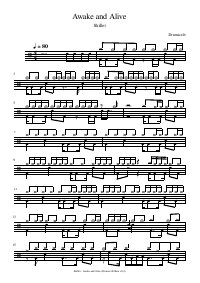 Drum score: Skillet - Awake and Alive