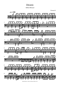 Drum score: Gilbert Bécaud - Désirée
