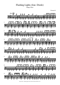 Drum score: Kanye West - Flashing Lights (feat. Dwele)