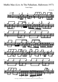 Drum score: Frank Zappa - Muffin Man (Live At The Palladium, Halloween 1977)