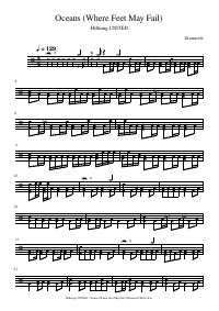 Drum score: Hillsong UNITED - Oceans (Where Feet May Fail)