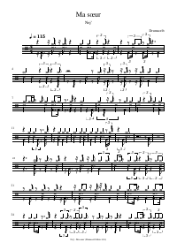 Drum score: Nej' - Ma sœur