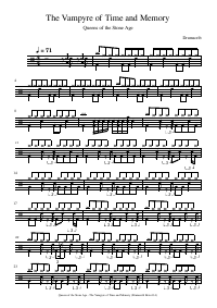 Drum score: Queens of the Stone Age - The Vampyre of Time and Memory