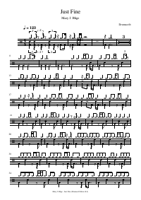 Drum score: Mary J. Blige - Just Fine