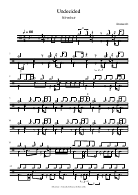 Drum score: Silverchair - Undecided