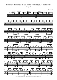 Drum score: Boney M. - Hooray! Hooray! It's a Holi-Holiday (7" Version)