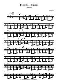 Drum score: The Killers - Believe Me Natalie