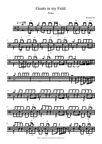 Drum score: Parkas - Giants in my Field