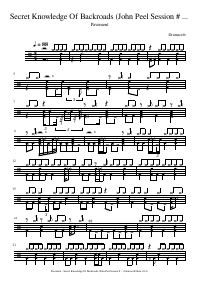 Drum score: Pavement - Secret Knowledge Of Backroads (John Peel Session #1)