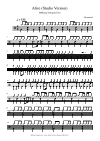 Drum score: Hillsong Young & Free - Alive (Studio Version)