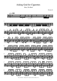Drum score: Moxy The Band - Asking God for Cigarettes