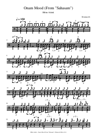 Drum score: Bibin Ashok - Onam Mood (From "Sahasam")