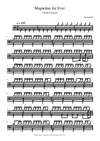 Drum score: Claude François - Magnolias for Ever