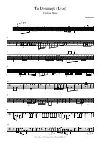 Drum score: Creation House - Tu Domnești (Live)