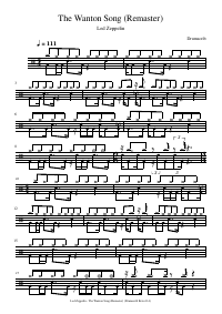 Drum score: Led Zeppelin - The Wanton Song (Remaster)
