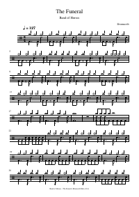 Drum score: Band of Horses - The Funeral