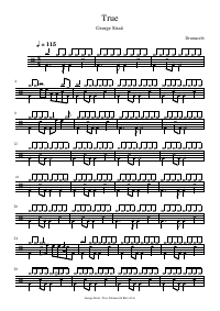 Drum score: George Strait - True