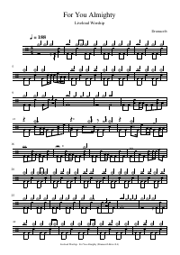 Drum score: Liveloud Worship - For You Almighty