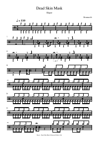 Drum score: Slayer - Dead Skin Mask