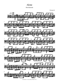 Drum score: Elza Kanzaki - Alone