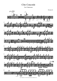 Drum score: Feu! Chatterton - Côte Concorde