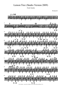 Drum score: Fools Garden - Lemon Tree (Studio Version 2009)