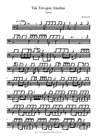 Drum score: Elyana - Tak Tercapai Akalmu