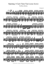 Drum score: The Blues Brothers - Opening: I Can't Turn You Loose (Live)
