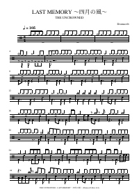 Drum score: THE UNCROWNED - LAST MEMORY ～四月の風～