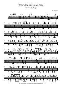 Drum score: Rev. Timothy Wright - Who's On the Lords Side