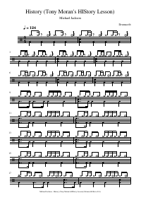 Drum score: Michael Jackson - History (Tony Moran's HIStory Lesson)