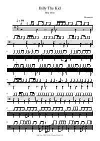 Drum score: Billy Dean - Billy The Kid