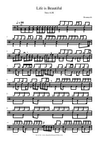Drum score: Sixx:A.M. - Life is Beautiful