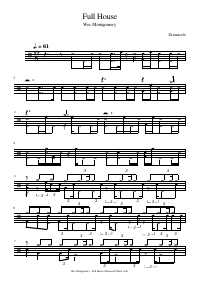 Drum score: Wes Montgomery - Full House