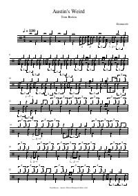 Drum score: Tom Breton - Austin's Weird