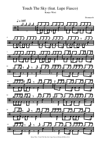 Drum score: Kanye West - Touch The Sky (feat. Lupe Fiasco)