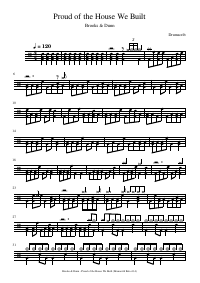 Drum score: Brooks & Dunn - Proud of the House We Built