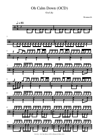 Drum score: Gia Lily - Oh Calm Down (OCD)