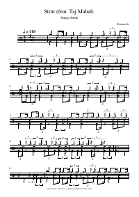 Drum score: Jimmy Smith - Strut (feat. Taj Mahal)