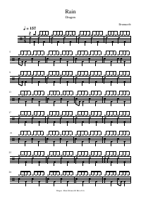 Drum score: Dragon - Rain