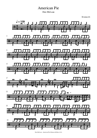 Drum score: Don McLean - American Pie