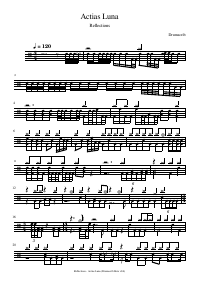 Drum score: Reflections - Actias Luna