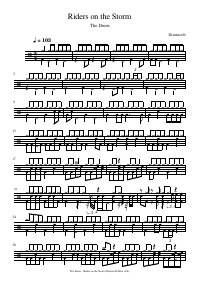 Drum score: The Doors - Riders on the Storm