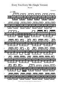 Drum score: Placebo - Every You Every Me (Single Version)